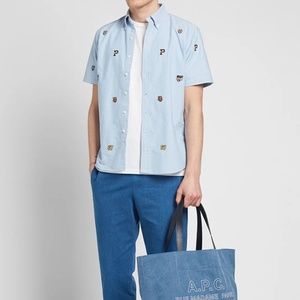 POLO RALPH LAUREN SHORT SLEEVE COLLEGIATE EMBROIDERED SHIRT Size L